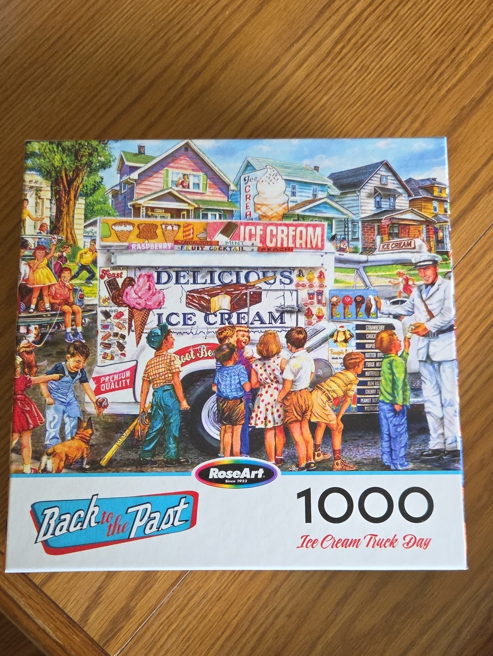 RoseArt 1000pc "Ice Cream Truck Day" Puzzle - Vintage Scene